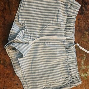Roxy Blue and White Striped Athletic Shorts
